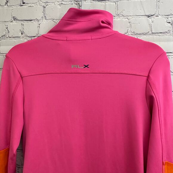 RLX Ralph Lauren Pink Orange Full Zip Jacket Medium Athleisure Thumbholes *READ - Picture 6 of 9